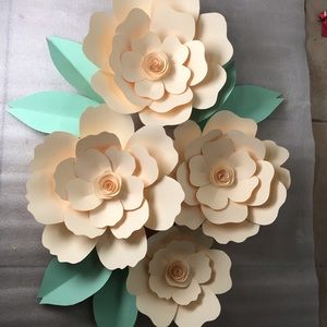 Cream paper flowers